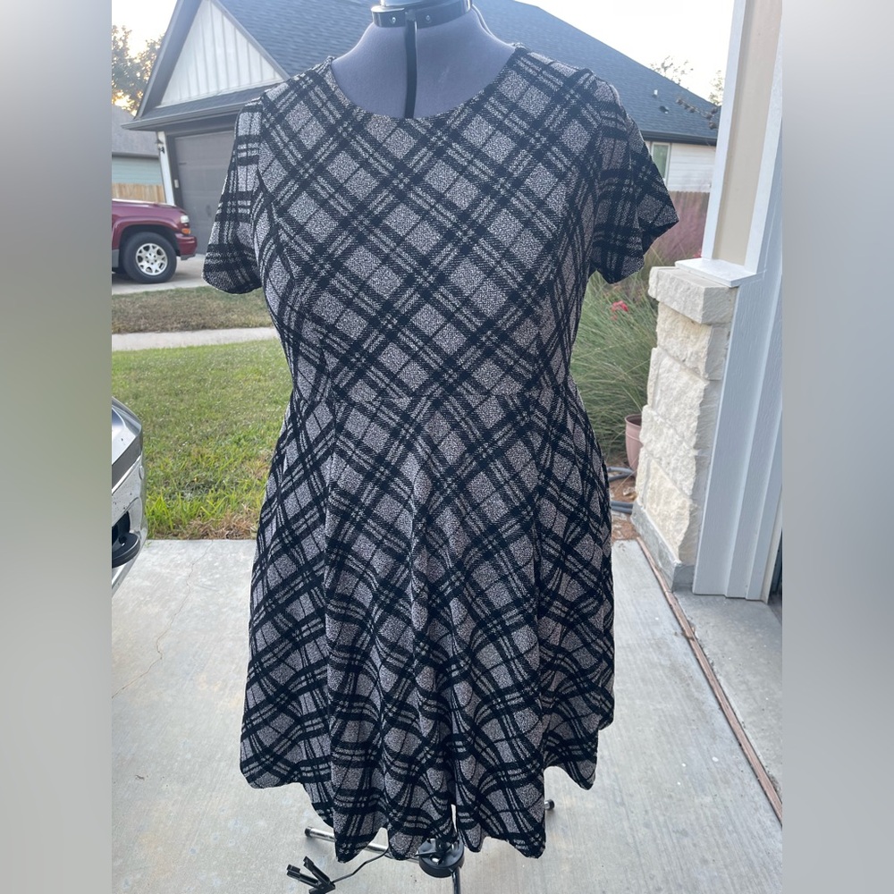 Torrid Black and White Checkered Mini Dress - Picture 2 of 6